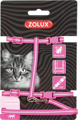 Laisse Chat – Zolux Kit Harnais et Laisse Rose