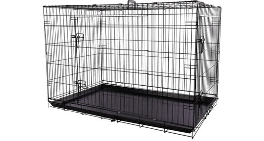 Comparer les prix de Habitat Chien - Flamingo Cage d'éducation métallique Mezo Noir Taille XXL - 76 x 124
