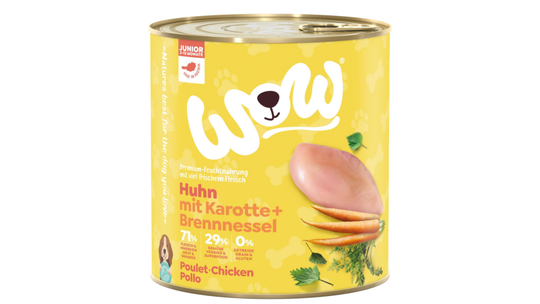 Comparer les prix de Boîtes Chien – Wow Junior Poulet – 800 gr