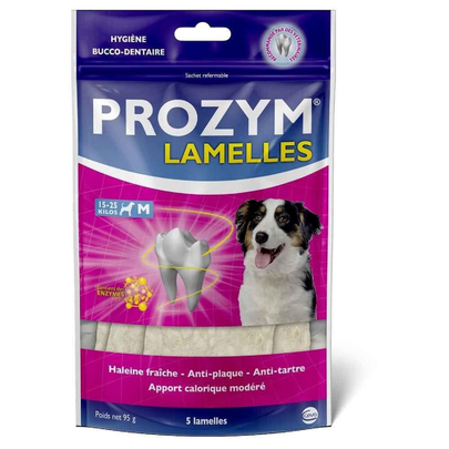 Comparer les prix de Friandises Chien – Prozym Lamelles dentaires  x5 – taille M