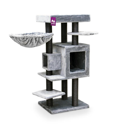 Meilleurs prix pour Jouet chat - Petrebels Arbre à chat Cleopatra 134 grey - 55 x 45 x 134 cm