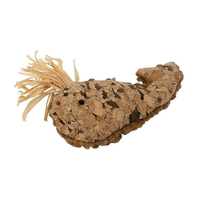 Comparer les prix de Jouet Chat - Wouapy Baleine en liège avec tissu Beige - 11 x 5 cm