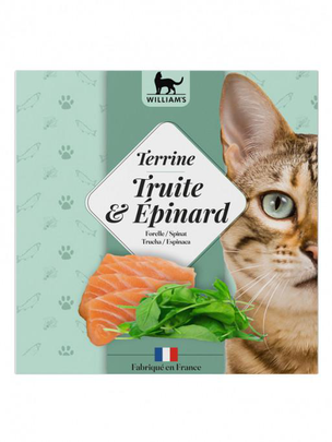 Comparer les prix de William’s Terrine chat Truite et épinard - 80 gr