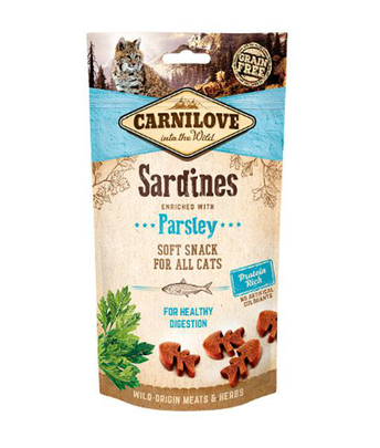 Carnilove Friandises semi-humides sardines, persil pour chat - 2 x 50 g