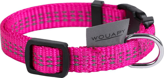 Comparer les prix de Collier Chien - Wouapy Collier nylon Protect Fuschia - 32/52 x 2 cm