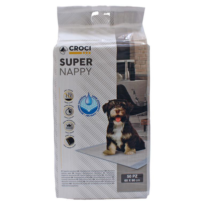 Comparer les prix de Hygiène Chien - Tapis d'apprentissage Croci Super Nappy - 90 x 60 cm - Lot de 50