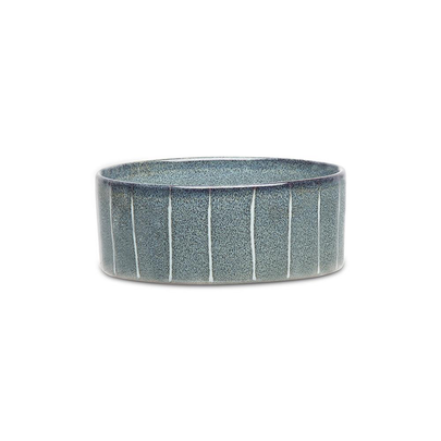 Comparer les prix de SCRUFFS-Scruffs Gamelle Chien Céramique Reactive Glaze Bleu Rayures – 13 x 13 x 5 cm