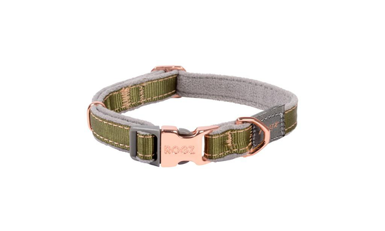 Meilleurs prix pour Collier Chien - Rogz Twist Vert Gris et Rose  - 20/31 cm