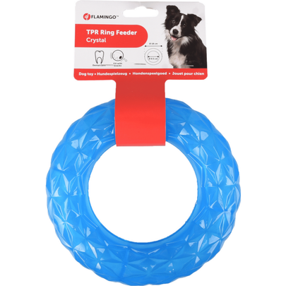 Comparer les prix de FLAMINGO-Jouet Chien - Flamingo Jouet Crystal ring feeder Bleu Taille M - 18 x 18 x 4 cm