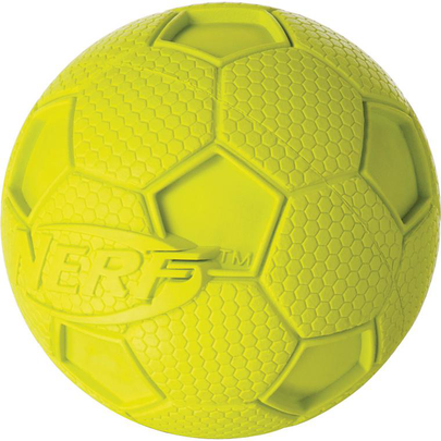 NERF-Jouet Chien – Nerf Ballon Football à Sifflet - Taille L Ø 10 cm - Coloris aléatoire