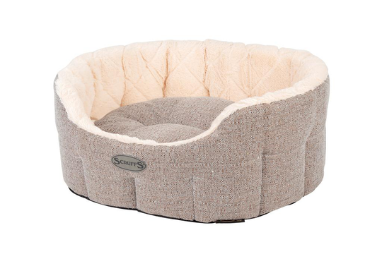 Comparer les prix de Couchage - Scruffs Corbeille ovale Woodlands Taille M Gris - Ø 65 cm